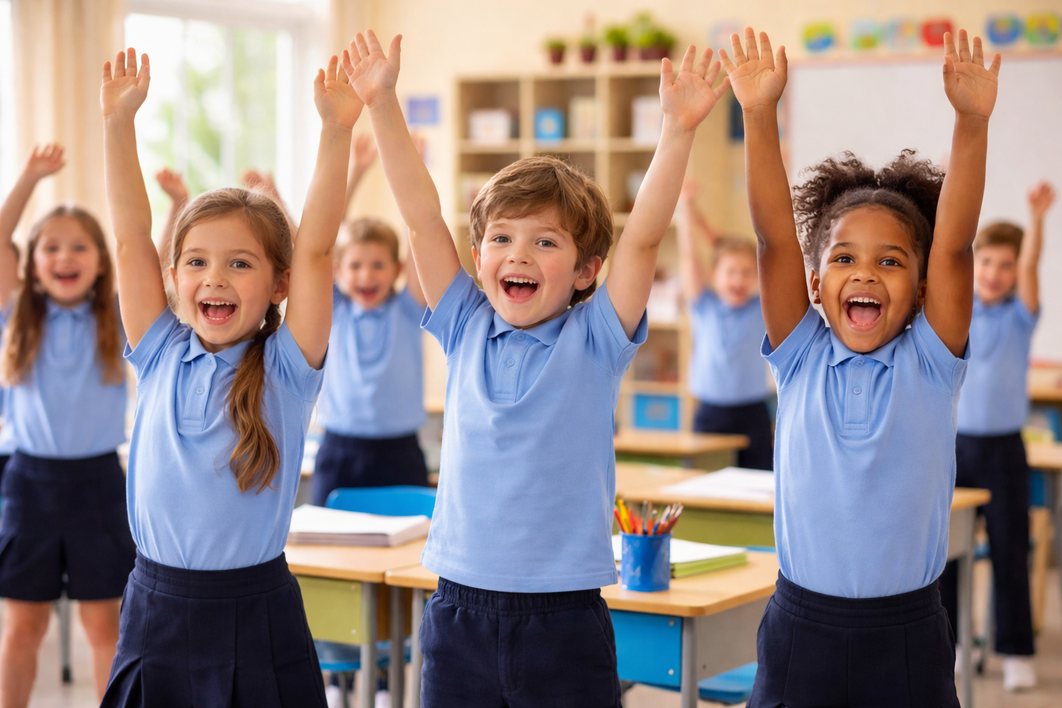 exercising kids having fun