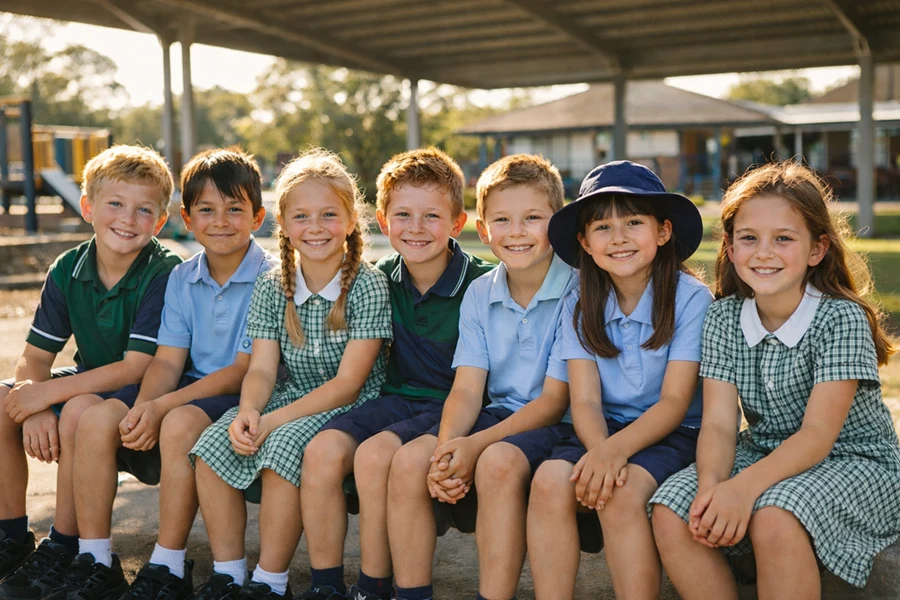 Students taking part in a school wellbeing incursion